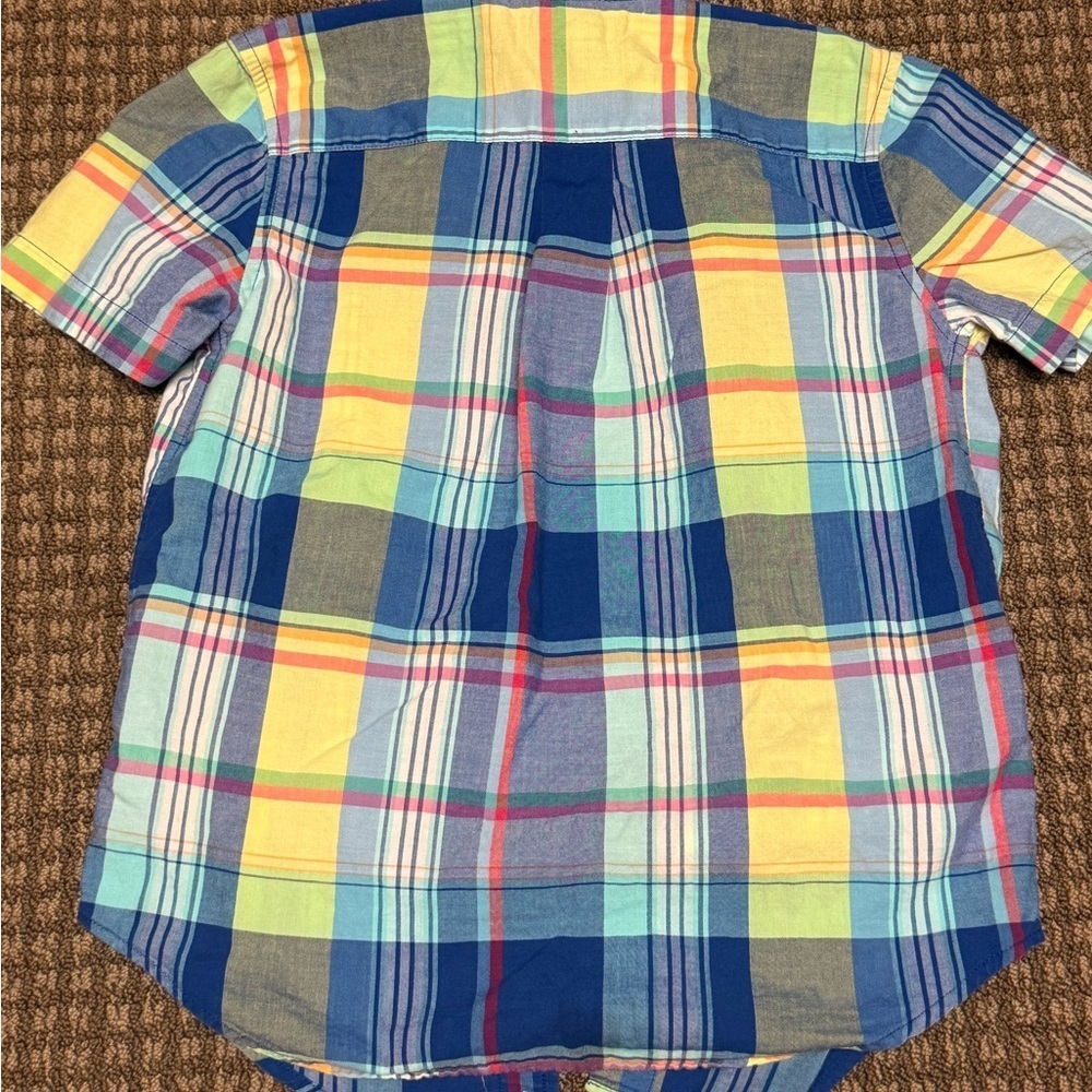 Ralph Lauren Blue and Yellow Plaid Shirt Boys sz7 Summer Vacation Wear - Picture 6 of 6